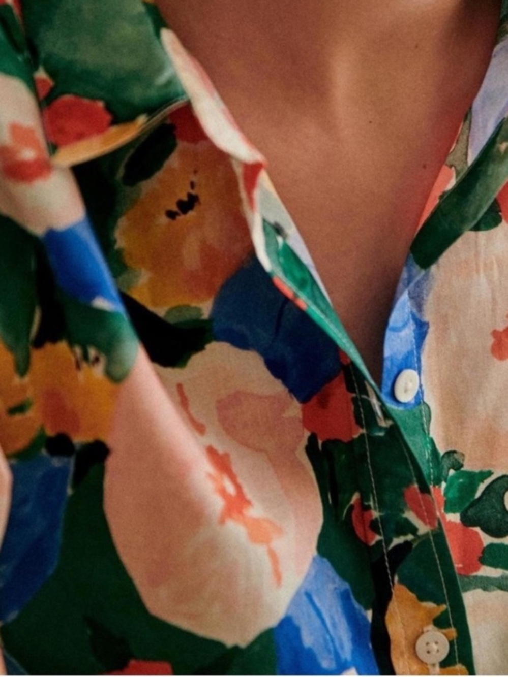Sezane Button Down Shirt Delphe Floral Print, sz 12 US / 44 FR - Picture 9 of 10
